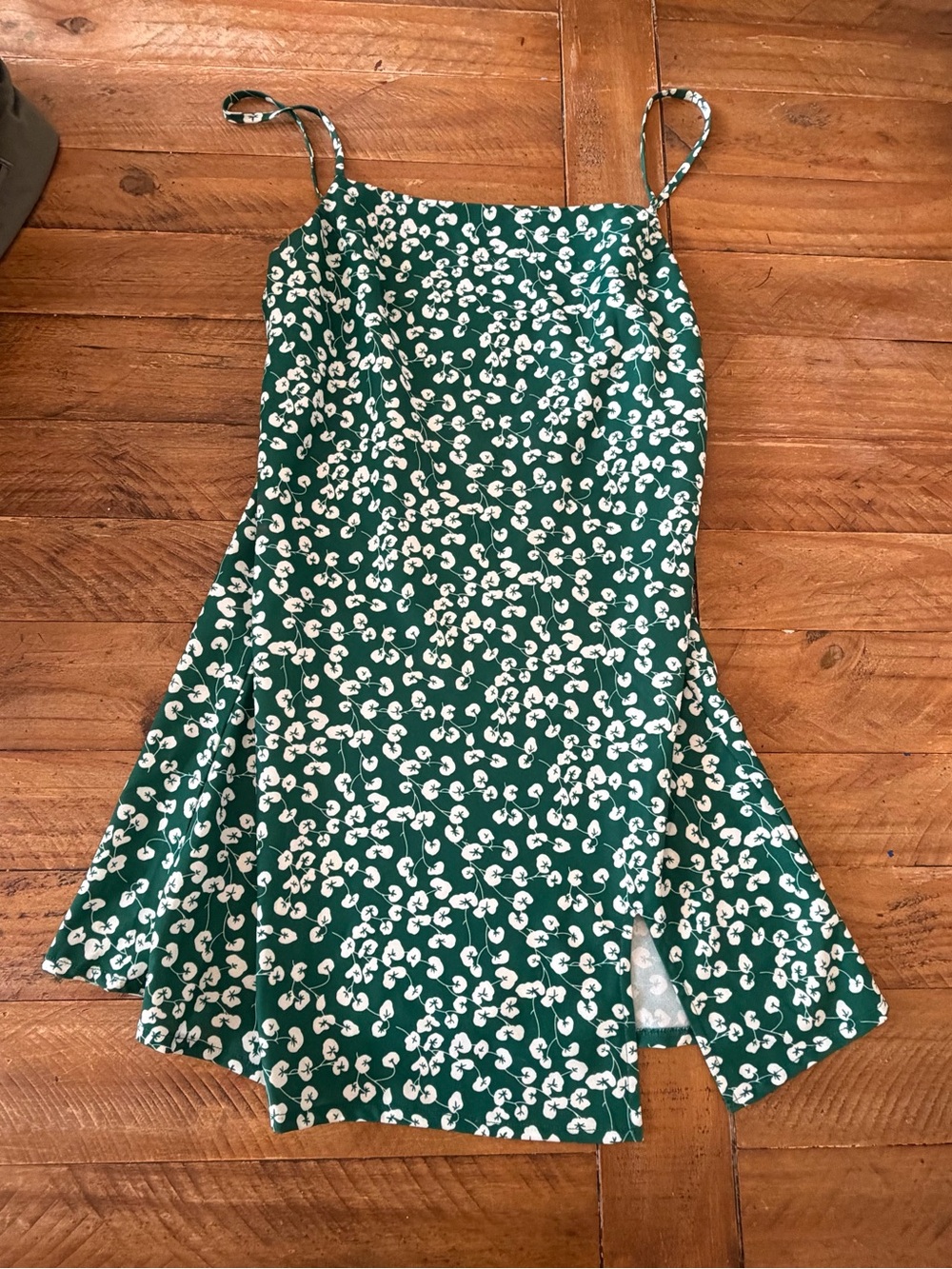 Princess Polly Green Floral A-Line Skirt with White Print